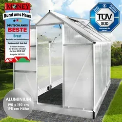 Aluminium-Gewächshaus 190x190x195 cm von BRAST