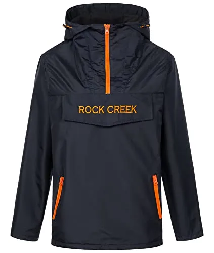 Rock Creek Windbreaker Damen Anorak D-474 in Blau, Größe S - Funktionsjacke mit 100% Polyester, ideal für Outdoor-Aktivitäten, wasserabweisend und mit praktischer Kapuze für zusätzlichen Schutz.