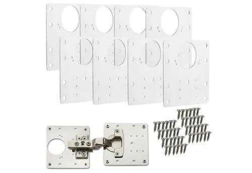 SO-TECH® Möbelbeschlag Topfband Reparaturplatten Edelstahl 90 x 90 x 0,53 mm (8 St), Reparaturset für Topfbänder mit Ø35 mm, Schrankscharnier Topfscharnier