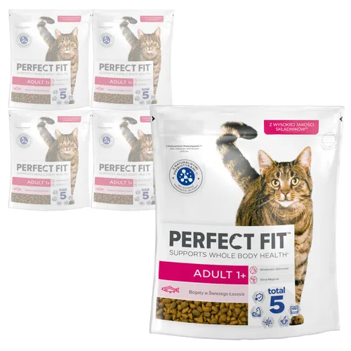 Perfect Fit Adult 1+ 5x750g Trockenfutter für erwachsene Katzen mit Lachs