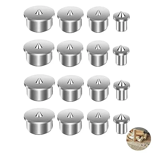 ZHjuju Holzdübel Zentrierspitzen Set,16 Stück Edelstahl Dübelsetzer Dübelfix Holzdübel Markierspitzen Dübel Zentrierspitzen Edelstahl Dübelsetzer Für Holzarbeiten Bohrwerkzeuge 6/8/10/12 mm