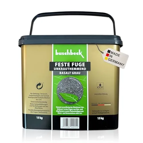Buschbeck Feste Fuge Fugenmörtel 15kg | selbsthärtend, unkrautfrei & robust für Terrassen und Wege