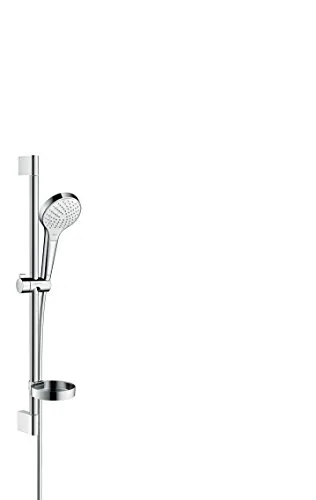 hansgrohe Croma Select S Duschset 0,65m - 3 Strahlarten - Badewannen- & Duschsysteme mit 110 mm Duschkopf für üppigen Wasserstrom und drei Strahlarten für individuelles Duschvergnügen. Einfacher Strahlartenwechsel per Knopfdruck und mühelose Reinigung dank QuickClean.