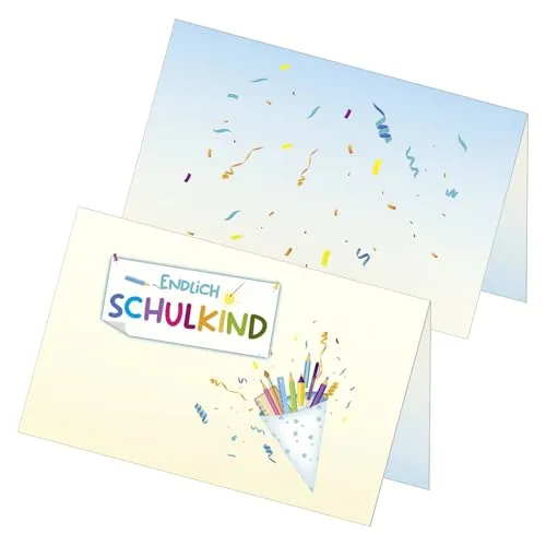itenga Tischkarten Schulanfang 48 STK. | „Endlich Schulkind“ Platzkarten zur Einschulung | Namensschild 1. Klasse Partydeko