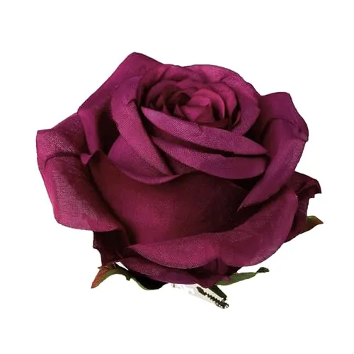 creativ home Kunstblume, Seidenblume, Rose MIT Clip. Rosenkopf, Rosenköpfe. lila, Purple