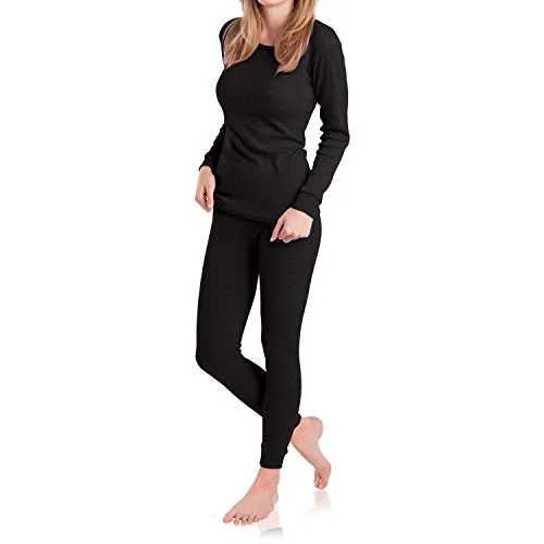 MT Damen Ski- & Thermowäsche Set - warme Unterwäsche Langarm - Schwarz XL - Funktionsjacken für Damen, mit extra weicher Innenseite für optimale Wärmerückhaltung und bequemem Schnitt, ideal für Winter und Outdoor Aktivitäten.