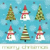 Unbekannt Servietten 20 St. 25x25cm Cocktail Merry Christmas Happy Trees