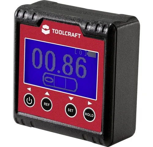 TOOLCRAFT TO-6547356 Digitaler Winkelmesser 360 ° - Messgeräte: Präziser digitaler Winkelmesser mit großem LCD-Display und ± 0.1° Genauigkeit, ideal für präzise Messungen in Werkstatt und Heim