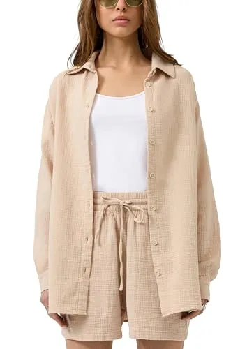 QS Hemdbluse aus Musselin – Oversized Fit - Modische Hemdbluse mit Oversized Fit aus leichtem Musselin. Der Rundhalsausschnitt und die überschnittenen Schultern sorgen für einen lässigen Look. Ideal für entspannte Outfits und vielseitig kombinierbar.