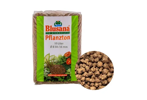 Blusana Pflanzgranulat Blähton Hydrokultur Pflanzton Granulat 8-16 mm, (Hydrogranulat Tonkugeln 10 Liter), für Hydro & Hydroponik Systeme, Drainage, Bodenauflockerung, Dekor