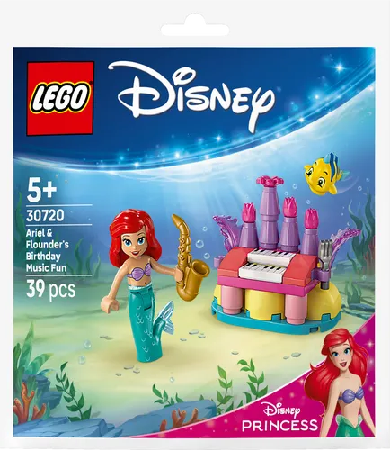 LEGO Arielles & Fabius' Geburtstagsmusikspaß - 30720 - Erlebe musikalischen Spaß mit LEGO® ǀ Disney Princess! Enthält Arielle und Fabius, eine Meeresschwamm-Pfeifenorgel und ein Saxofon für kreative Spielstunden.