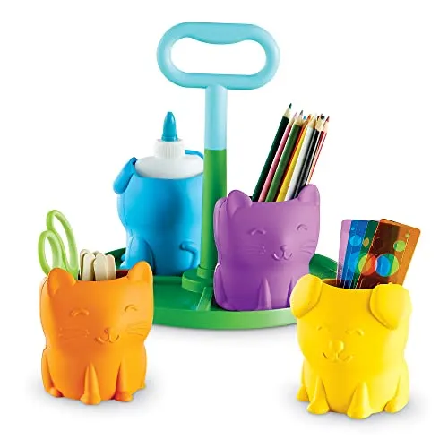 Learning Resources Create-a-Space Stiftehalter „Lieblingstiere“, Aufbewahrung für Mal- und Bastelmaterial, Stiftehalter für Ordnung im Kinderzimmer, Ordnung im Klassenzimmer