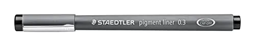 Staedtler Fineliner Pigment Liner 10er Set 0.3mm Schwarz - Utensilien zum Schreiben und Zeichnen, hochpigmentierte Tinte für präzise Linien und lichtechte Ergebnisse, ideal für Zeichnungen und Skizzen.