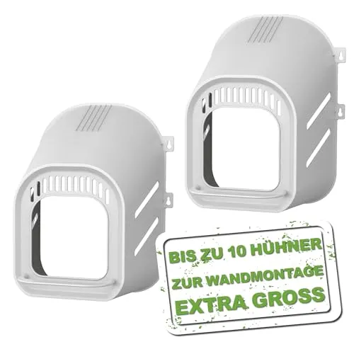 MeineHennen Legenest aus robustem Kunststoff zur Wandmontage, erschafft einen sicheren Brutort für Ihr Geflügel, 2 Stück, für bis zu 5 Hühner, 31L x 41B x 52H cm - Hühnernest