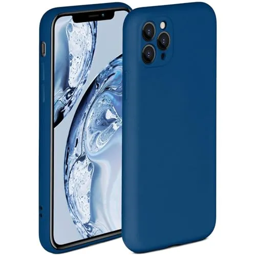 ONEFLOW Soft Case für iPhone 11 Pro Max Hülle aus Silikon mit Kameraschutz, Silikonhülle mit erhöhtem Schutz fürs Display, Backcover Schutzhülle, weiche Handyhülle, Blau