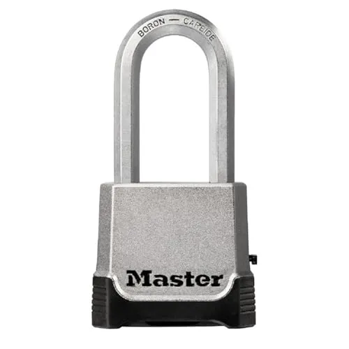 MASTER LOCK Hochsicherheits Vorhängeschloss [Schlüssel und Zahlenkombination] [Zinkgehäuse] [XL Bügel] [Außenbereiche] M176EURDLH - Ideal für Lagerräume, Lagerschuppen, Garagen, Anhänger und mehr