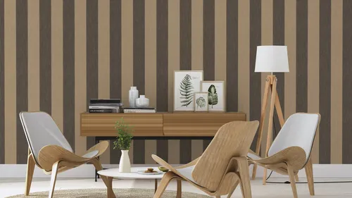 Rasch Vliestapete Streifen Muster Schwarz Beige Gold 844030 in gold von Rasch