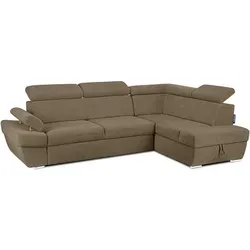 KONSIMO RATLO Ecksofa mit Bettfunktion und verstellbaren Armlehnen