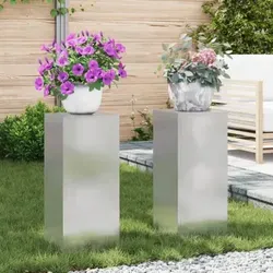 vidaXL Edelstahl-Metall-Pflanzenständer Set von 2 - Blumentreppen in modernem Design, aus langlebigem Edelstahl gefertigt, ideal für stilvolle Präsentation deiner Pflanzen im Garten, auf der Terrasse oder dem Balkon.