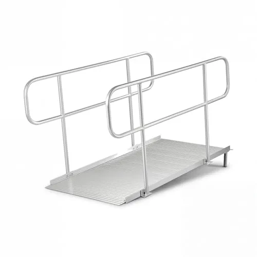 VEVOR Rollstuhlrampe mit Handläufen, 1806x830x1080 mm