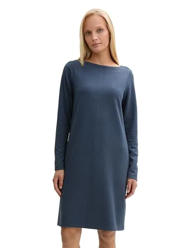 TOM TAILOR Midikleid mit U-Boot-Ausschnitt in blau von Tom Tailor