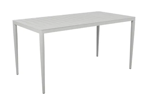 Brafab Bigby Diningtisch 144x76cm, hellgrau - Gartenmöbel: Moderner, wetterfester Gartentisch aus hochwertigem Aluminium, ideal für gemütliche Mahlzeiten und entspannte Momente im Freien.