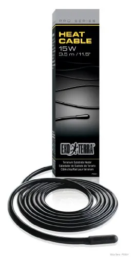 Exo Terra Heat Cable 15 Watt - Heizkabel für Terrarien - Flexibles Heizkabel für Reptilien und Amphibien, ideal zur gezielten Wärmebereitstellung unter Terrarien. Doppelte Silikonisolierung für Sicherheit und Langlebigkeit.