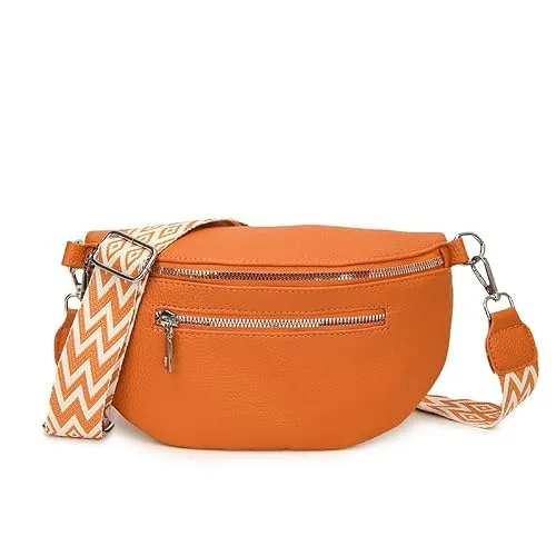 pilyero Crossbody Bag Damen, Umhängetasche Damen, Bauchtasche Damen, Geometrisches Schulterriemen-Design, Vielseitige kleine Umhängetasche für Freizeit, Reisen