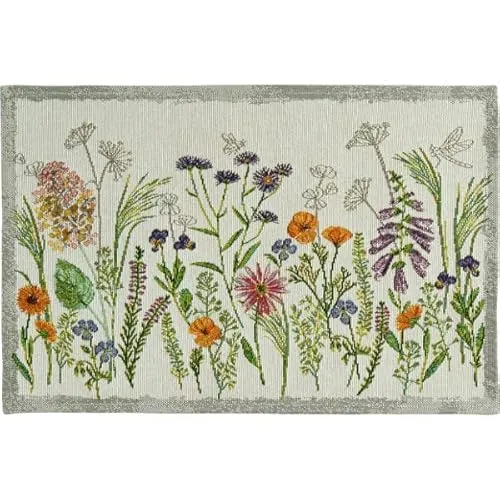 Sander Tischset Platzset Tischband Garden Delight Frühling Gobelin 32 x 48cm Artikel 61964 Fb. 40 Creme bunt Blumen Wiese 70% Baumwolle