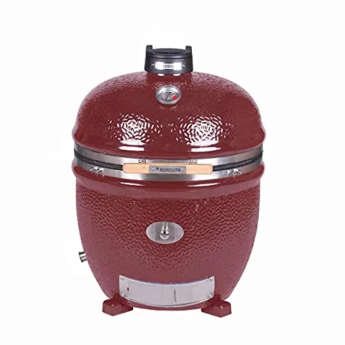 Monolith Kamado Grill LeChef Pro-Serie 2.0 – RED ohne Gestell - Premium Kamado Grill für vielseitiges Grillen, Smoken und Backen, ideal für Grillliebhaber, die Wert auf Qualität legen.