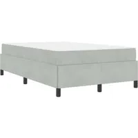 vidaXL Bettrahmen mit Matratze 120 x 190 cm - Hellgrau - Modernes Bettrahmen-Set mit bequemer Matratze für entspannende Nächte. Minimalistisches Design aus stabilem Holzwerkstoff, ideal für zeitgemäße Schlafzimmer. Langlebig und pflegeleicht, perfekt für jede Einrichtung.
