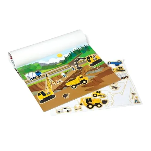 Melissa & Doug - Wiederverwendbare Stickerbücher Autos und Fahrzeuge, Reiseaktivitäten für Kleinkinder, Wiederverwendbare Sticker für unterwegs im Auto, Kinderbücher Alter 3-4 Jahre
