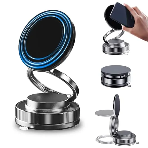 Yolistar Magnetische Handyhalterung Auto mit Vakuum Saugnapf 360° | Starker Vakuum Saugnapf und Magnet halten Ihr Smartphone sicher an Windschutzscheibe oder Armaturenbrett, mit 360° Drehung
