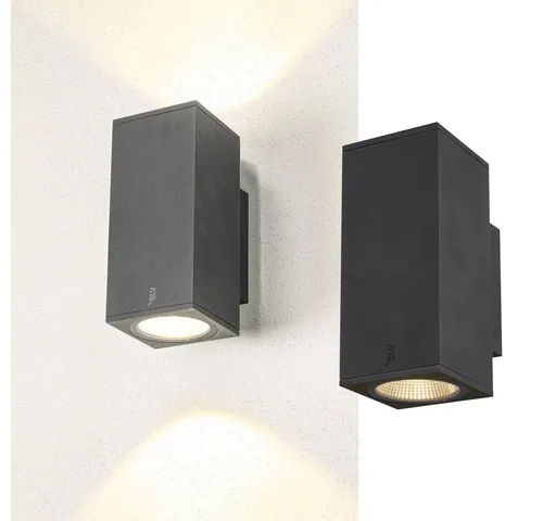 SLV ENOLA SQUARE UP/DOWN M Outdoor Wandaufbauleuchte - LED-Wandaufbauleuchte mit CCT-Switch für 3000/4000K, in edlem Anthrazit, ideal für stilvolle Außenbeleuchtung.