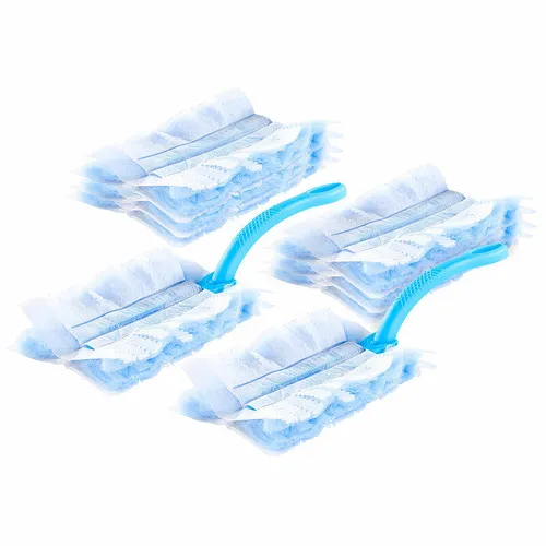 PEARL Antistatik Staubwedel: 2er-Set Staubwedel, mit 8 Ersatz-Aufsätzen