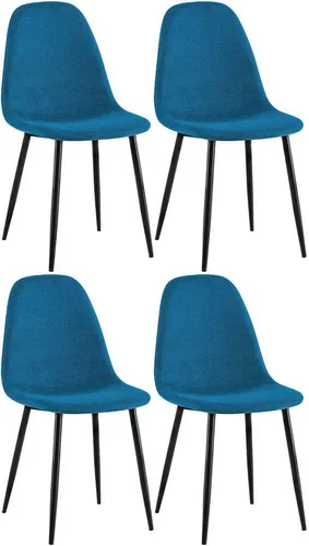 furnicato Esszimmerstuhl Napier 4er Set blau 88x44x51 cm