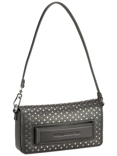 Karl Lagerfeld Ikon Schultertasche aus Leder - 26,5 cm - Schwarz - Entdecken Sie die stilvolle 