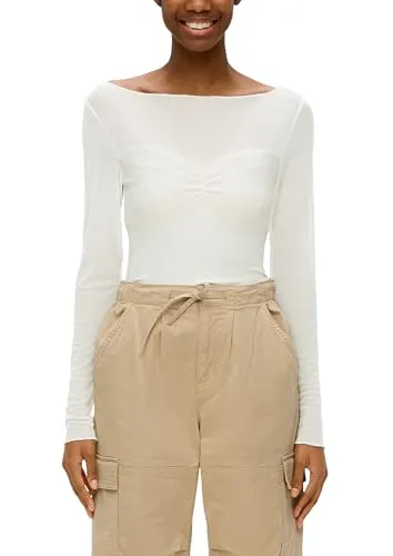 QS Langarmshirt im Fabric Mix