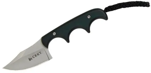 CRKT Minimalist Bowie Taschenmesser - Kompaktes Neckknife mit 5.4 cm Bowie-Klinge aus robustem 5Cr15MoV Stahl, ideal für Outdoor-Aktivitäten und den urbanen Alltag. Ergonomisch gestaltet und mit anpassbarer Zytel-Scheide.