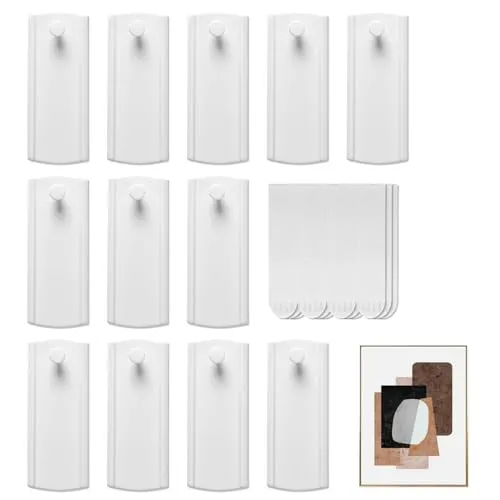 Stück Klebenagel,Großer Klebenagel für Bilderrahmen,Bilderaufhänger zum Kleben,Bilderhaken Selbstklebend,Haken ohne Bohren,Wandhaken Selbstklebend mit 12 Klebestreifen,Powerstrips Haken für Bilder 12