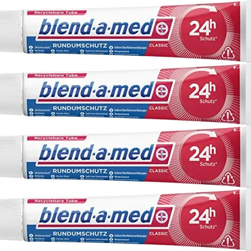 bellaton 2er SET Zahncreme EXTRA FRISCH CLEAN 4 x 75ml, Zahnpasta Blend a Med Doppelpackung
