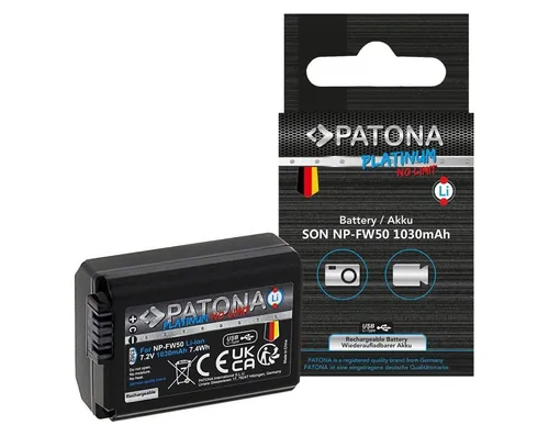 Akku für Sony NP-FW50 mit USB C Input - Akku für Sony NEX-Kameras, 1030mAh Kapazität, ideal für längere Foto-Sessions, mit praktischem USB C Input für schnelles Laden.