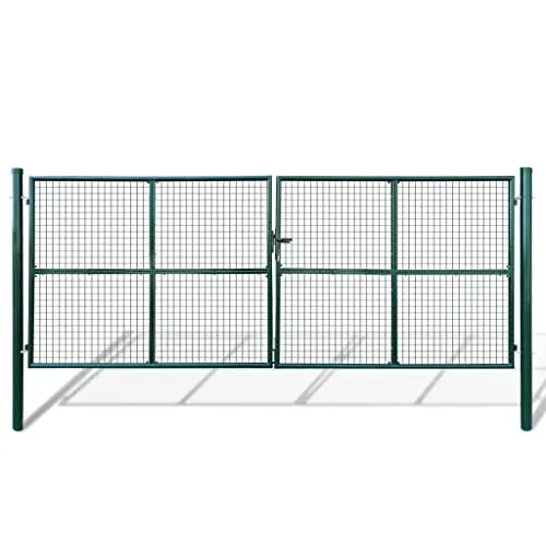 vidaXL Doppeltor 415x200cm/400x150cm - Stabil und Langlebig - Flügeltor aus gehärtetem Stahl mit professioneller Schweißung, verzinkt und pulverbeschichtet für optimale Langlebigkeit. Ideal für die sichere Abgrenzung deines Gartens oder Hofes.