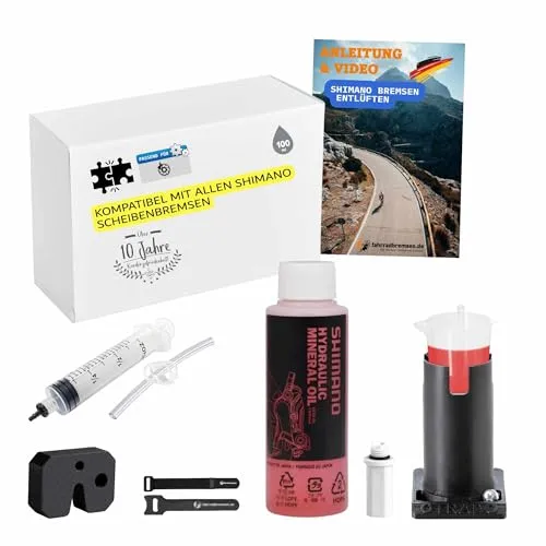 OTRADO Entlüftungskit für SHIMANO Scheibenbremsen – Komplett-Set für Hydraulikbremsen – Fahrrad Bremsen Entlüften – Kompatibel mit Shimano MTB & Road – Profi Werkzeugset inkl. Öl & Spritzen