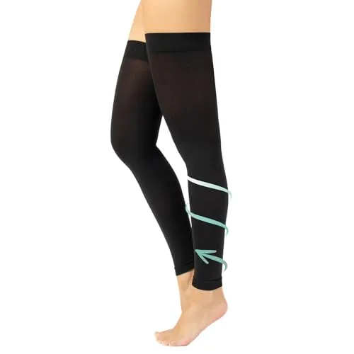 CALZITALY Kompressionsstrümpfe Damen, Kniebandage Herren, Kniebandage Damen und Herren mit Medium Kompression (Schwarz, L)
