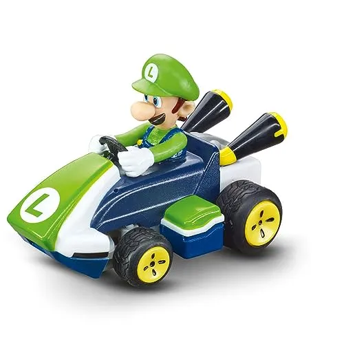 RC Mario Kart Mini RC - Luigi - Spielzeug für Kinder ab 6 Jahren, mit 2,4 GHz Verbindung und einer aufregenden Akkulaufzeit von 7 Minuten für spannenden Fahrspaß.