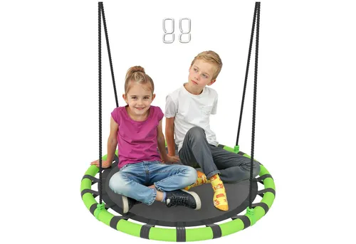 AIYAPLAY Einzelschaukel Nestschaukel Ø100 cm - Verstellbare Kinderschaukel für Garten - Schaukeln Sie sicher und bequem mit der AIYAPLAY Nestschaukel! Belastbar bis 150 kg, mit wetterfestem Material und verstellbarem Seil, perfekt für Kinder von 3-8 Jahren.