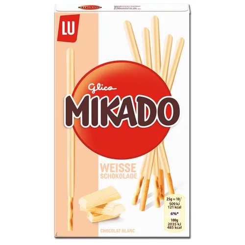 Produktbild Mikado Weiße Schokolade, Keks, Schokolade, 75g Packung 27,87€/1kg