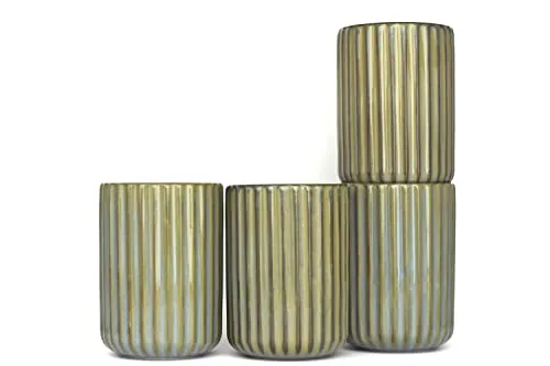 Saumo 4 er Set 300 ml Hochwertige Handgefertigte Kaffeetassen/becher aus Keramik – Kaffeetasse/Teetasse ohne Henkel – Ideal als Cappuccino, Latte Macchiato, Kaffee, Tee, Becher/Tassen