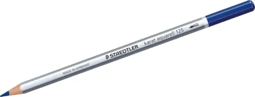 Staedtler 125-33 karat aquarell Farbstift, wasservermalbar, 6 Stück im Kartonetui, kobaltblau